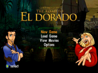 Gold and Glory The Road to El Dorado title screen for Playstation